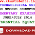 Question Paper for Differential Equations(MA102)-Supplementary Examination June/July 2016