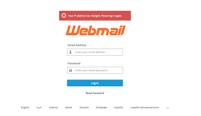 ip address has changed webmail error
