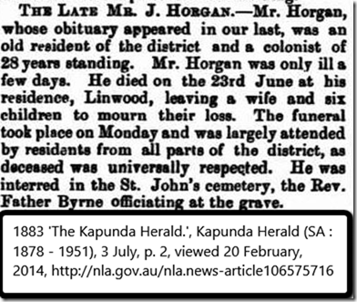 Horgan John 1883 funeral report