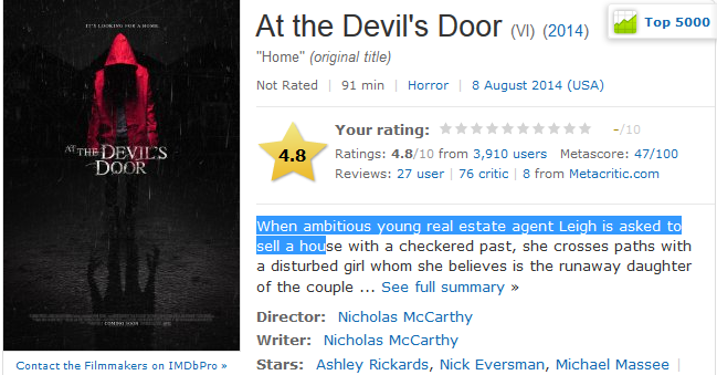 At the Devil's Door (2014)