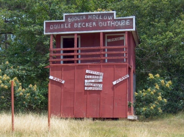 The 2-Story Outhouse at Booger Hollow Arkansas  Photo by M. Baril