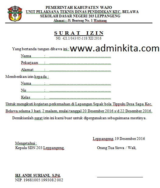Contoh Surat Izin Kegiatan - Simak Gambar Berikut