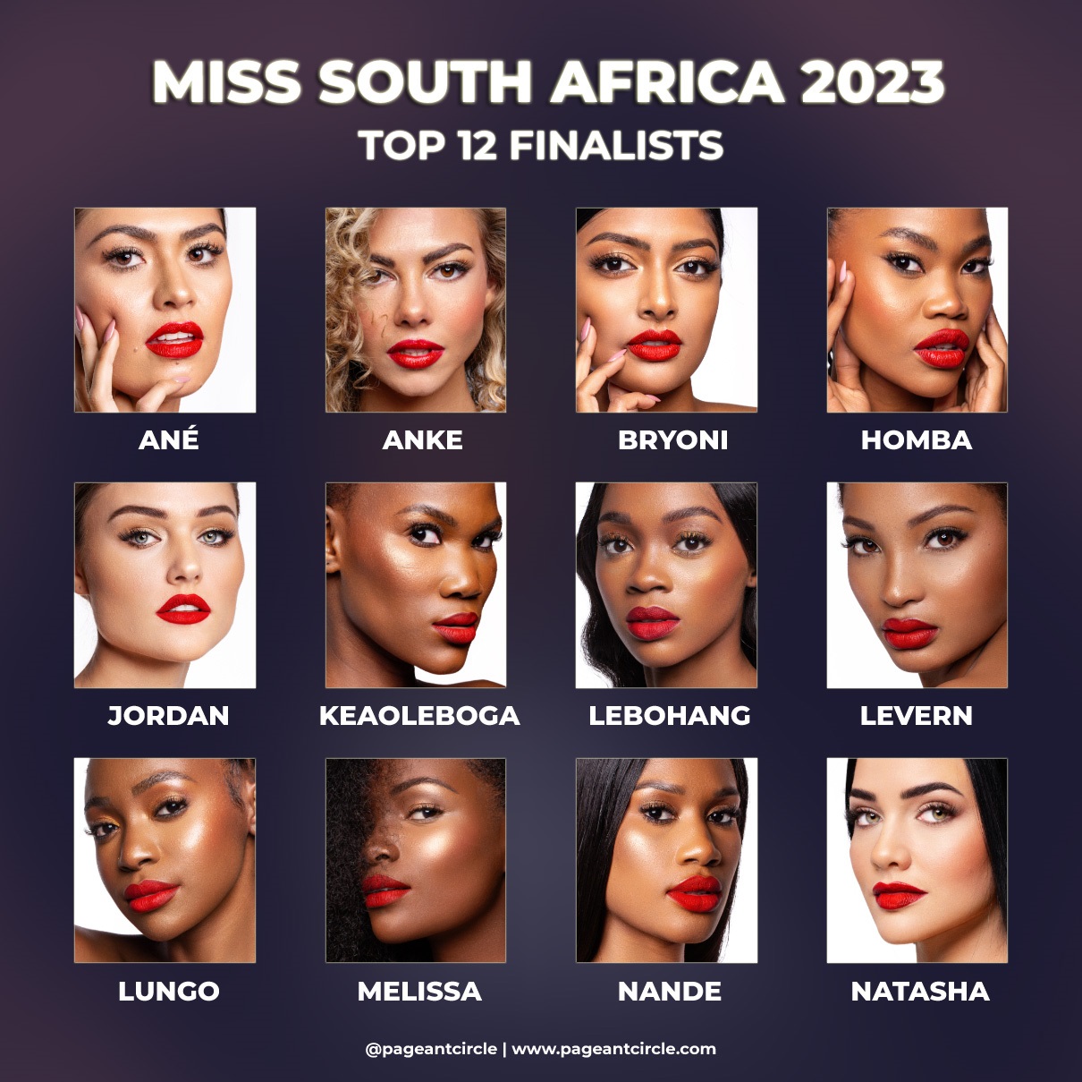 Miss South Africa 2023: Meet the Top 12 finalists