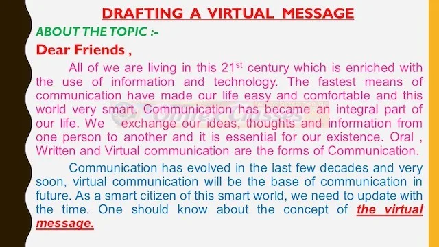 Drafting a Virtual Message Balbharati Solutions for English Yuvakbharati 12th Standard