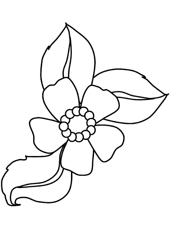 Cartoon Flowers Coloring Pages title=