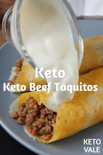 Keto Beef Taquitos with Cheese Taco Shells