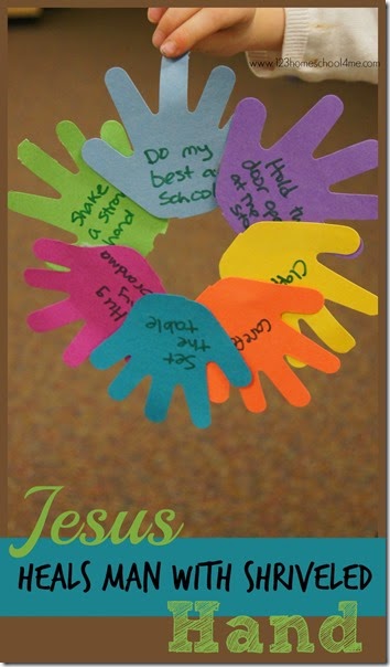 Jesus Heals man with shriveled Hand Sunday School Lessons Craft