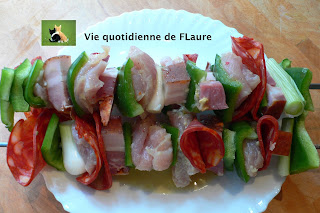 Vie quotidienne de FLaure: Brochettes de dinde et poivrons