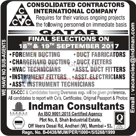 Consolidated international co JObs for Qaar