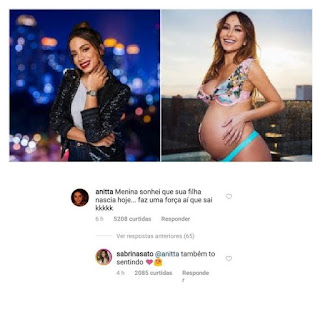 Anitta ‘prevê’ nascimento da filha de Sabrina Sato e viraliza.