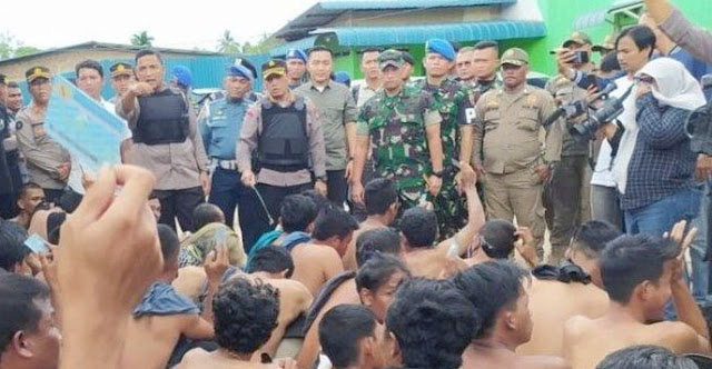 Tim Gabungan Berhasil Meringkus 43 Preman dan Temukan Barang Bukti Saat Razia di Kampung Aceh, Batam