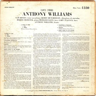 ALBUM: contraportada de "Life Time" de TONY WILLIAMS