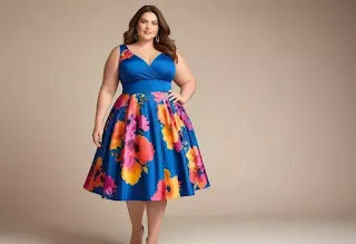 modelo usando vestido estampado no modelo midi