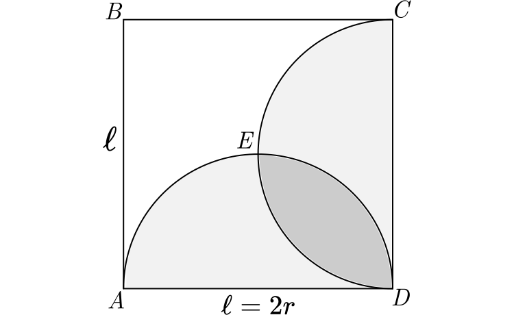como-calcular-a-area-envolvendo-um-quadrado-e-dois-arcos-de-circunferencia-parte-3-area-AECD