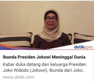 [BREAKING NEWS] Ibunda Jokowi Dodo Meninggal Dunia