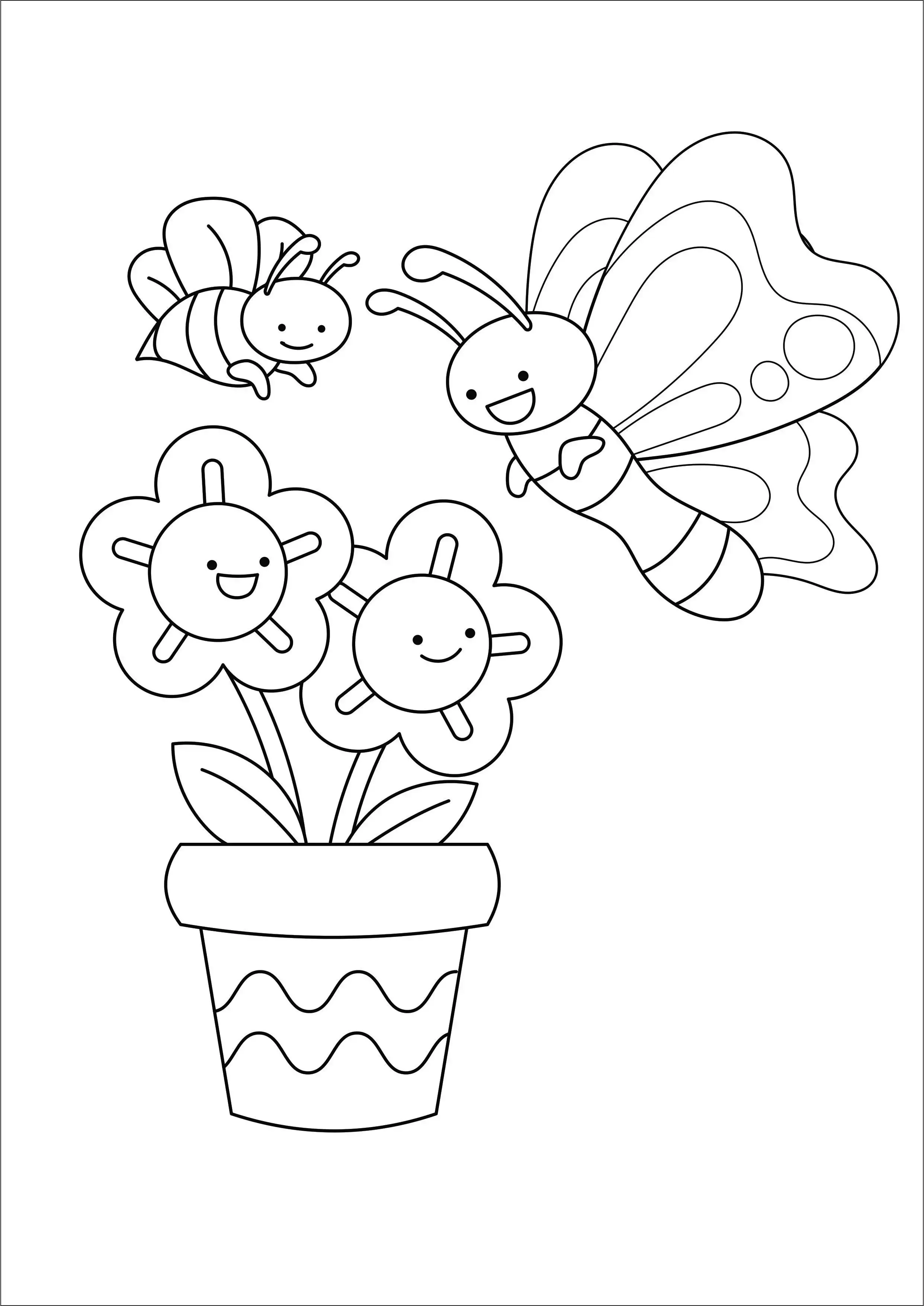 Insects PDF Printable Coloring Pages For Kids
