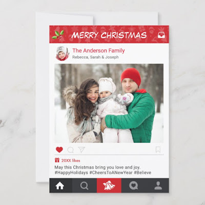  Send Christmas Wishes with Instagram Frame Photo Holiday Card