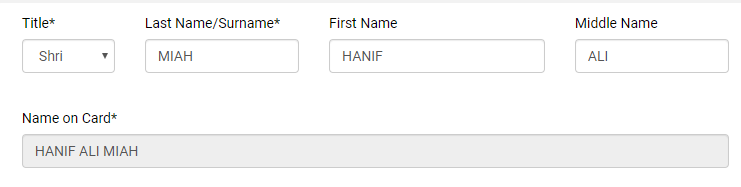  Correct way to types your name on PAN Card