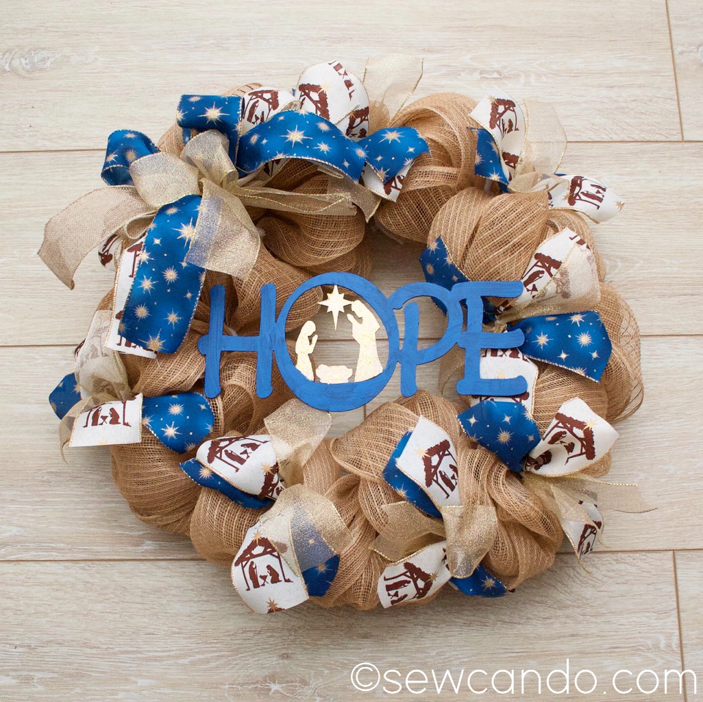 How to make a wreath with mesh ribbon and burlap?