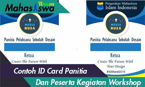 Contoh ID  Card  Panitia  Workshop PSD Mahasiswa Unusa