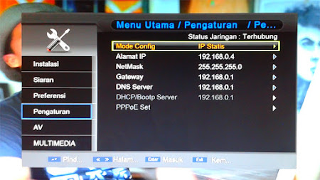 cara setting internet matrix starlink v hd ethernet