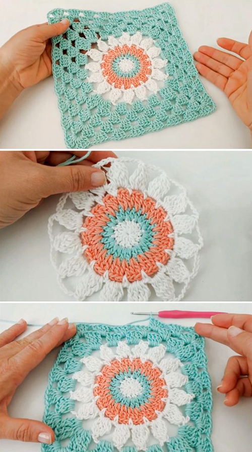 Easy To Crochet Beautiful Granny Square - Tutorial