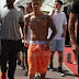 Meet Justin Bieber As He Walks Down The Road Topless(Photos)