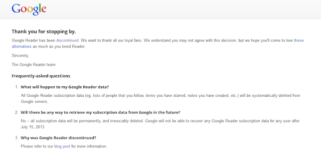 Google Discontinued Google Reader 