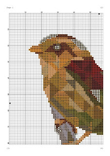 Bird geometric cross stitch pattern - Tango Stitch