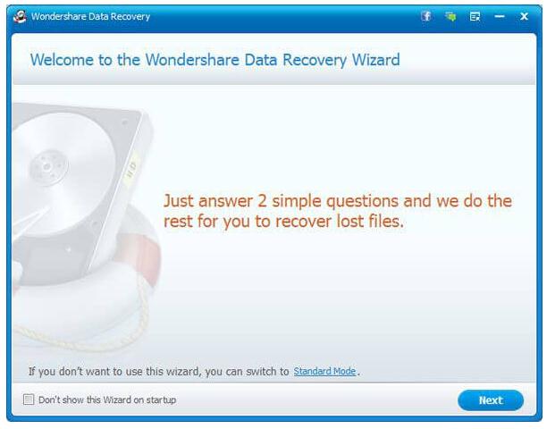 Wondershare Data Recovery - Wizard Mode