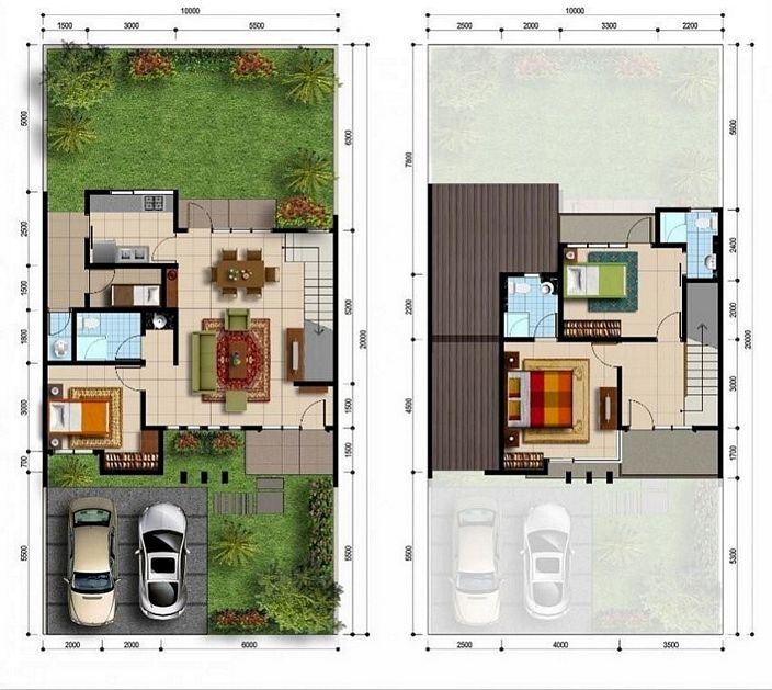 denah rumah tipe 150 yang minimalis