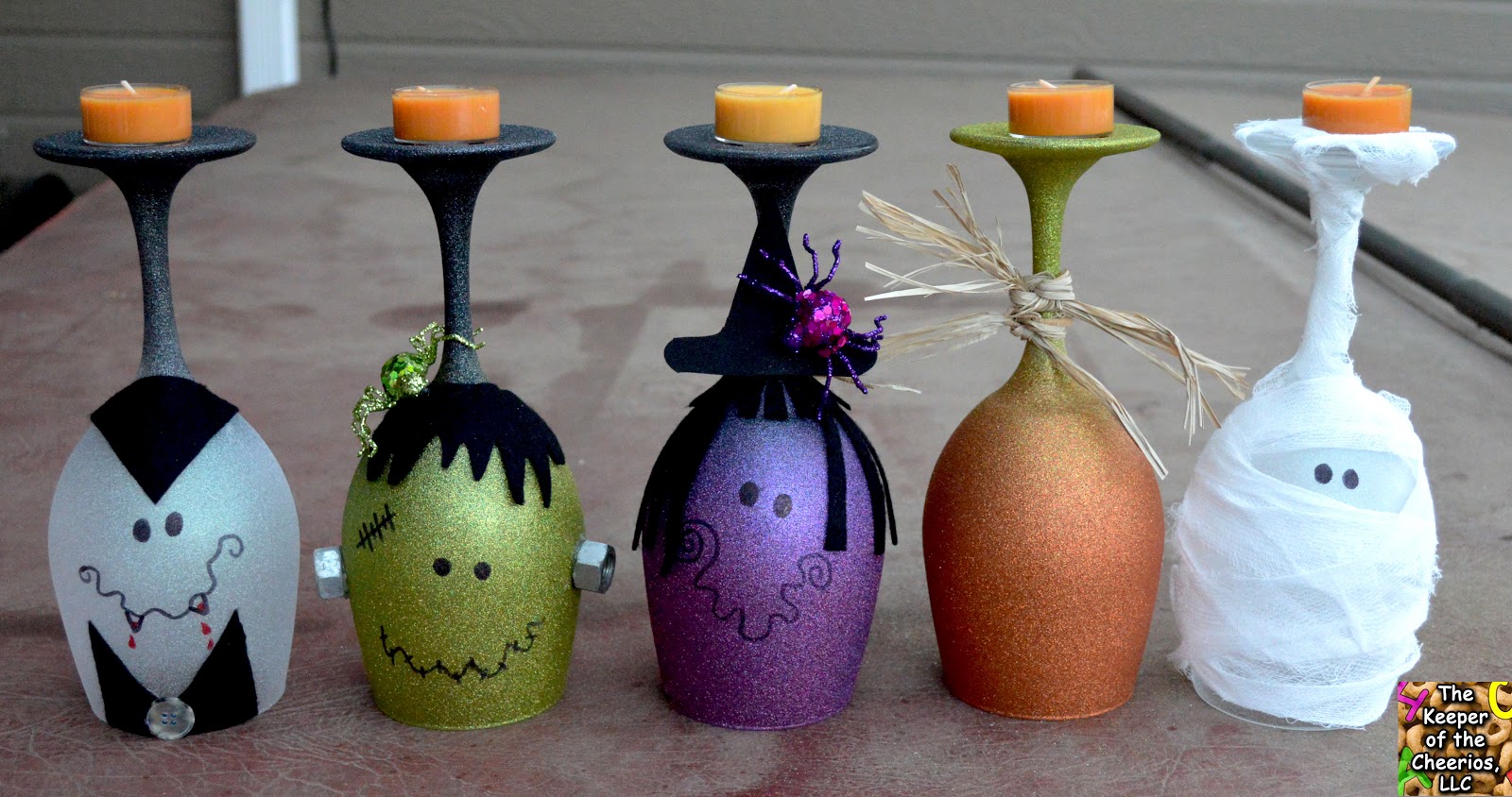  Halloween  Wine Glasses  Candle Holders 