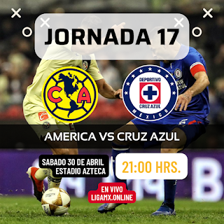 Donde ver América vs Cruz Azul donde ver en vivo por internet Jornada 17 Clausura 2022