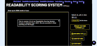 Readabilty Formulas Website Screenshot  Included for decoration