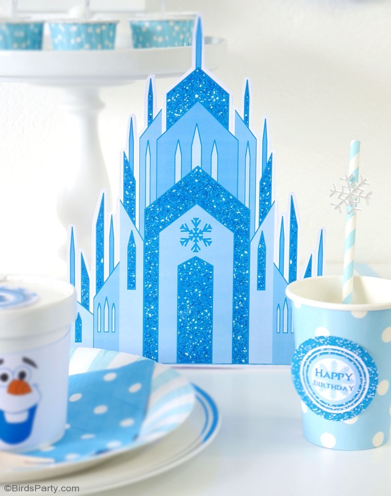 A Frozen Inspired Cupcake Fondue & Free Printables Olaf inspired labels - lots of creative DIY ideas for a girl's birthday party or fun winter play date! | BirdsParty.com