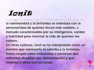 significado del nombre Ionit