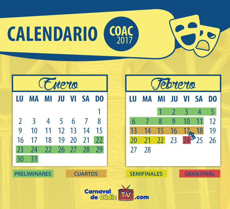 Fechas Carnaval de Cádiz 2017