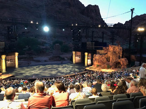 Waiting in the Tuacahn Amphitheater for the start of "The Prince of Egypt"