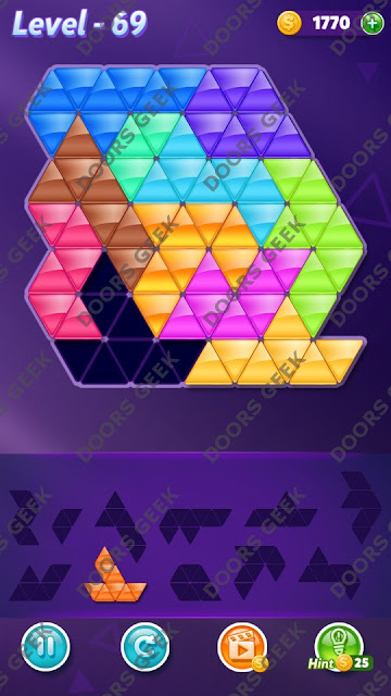 Block! Triangle Puzzle Challenger Level 69 Solution, Cheats, Walkthrough for Android, iPhone, iPad and iPod