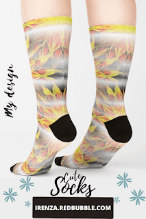 Fire flower in fog Socks.