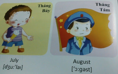 "Gieo" vào nhận biết của trẻ hình ảnh cờ Trung Quốc trong cuốn Tiếng Anh nhập môn (tập 1, trang 38).