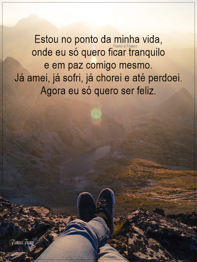 Estou no ponto da minha vida...