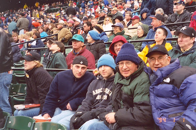 Benjamin Rubenstein and family at Baltimore Orioles 2003 Opening Day blizzard game