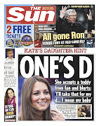 The Sun's front page makes it very clearthe Duchess of Cambridge was .