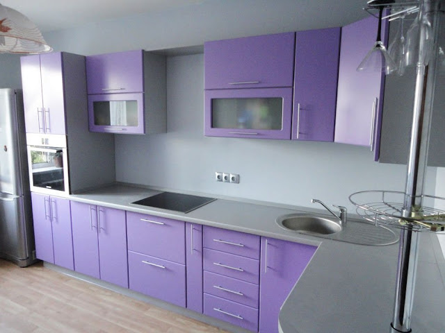 purple and gray kitchen ideas