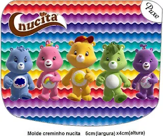 Care Bears with Rainbow Free Printable Nucita Labels.