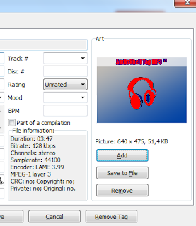  shingga dikala kalian putar di pemutar musik akan keluar gosip yang kalian edit terse Cara Edit dan Modifikasi Gambar, Lirik, serta Tag Musik MP3 dengan Audio Shell
