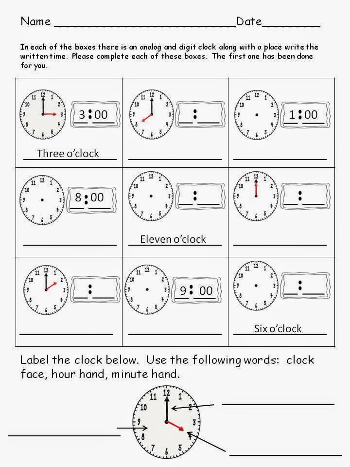 http://www.teacherspayteachers.com/Product/Time-To-The-Hour-Worksheet-1271774