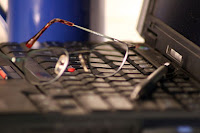 Stock Photo of  laptop glasses work office morning pen keys copyright jeff martinez