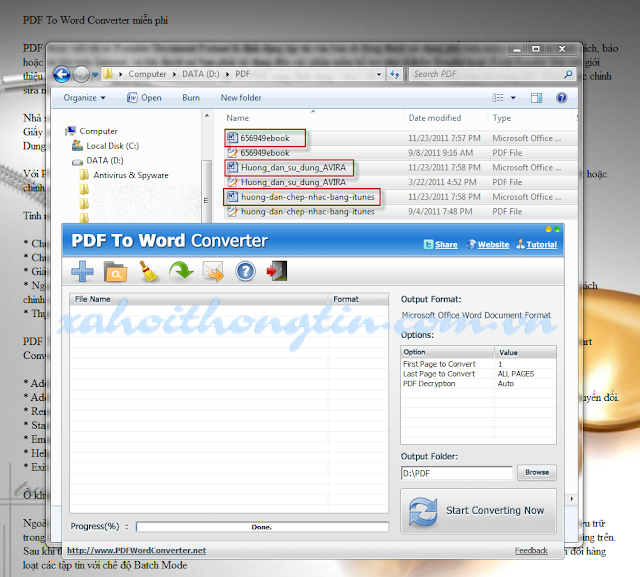 PDF To Word Converter miễn phí 100%
